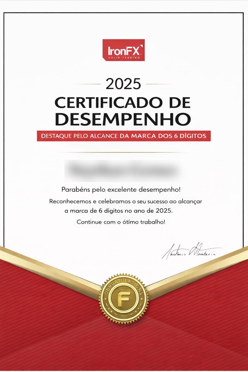 Certificado partilhado — IronFX